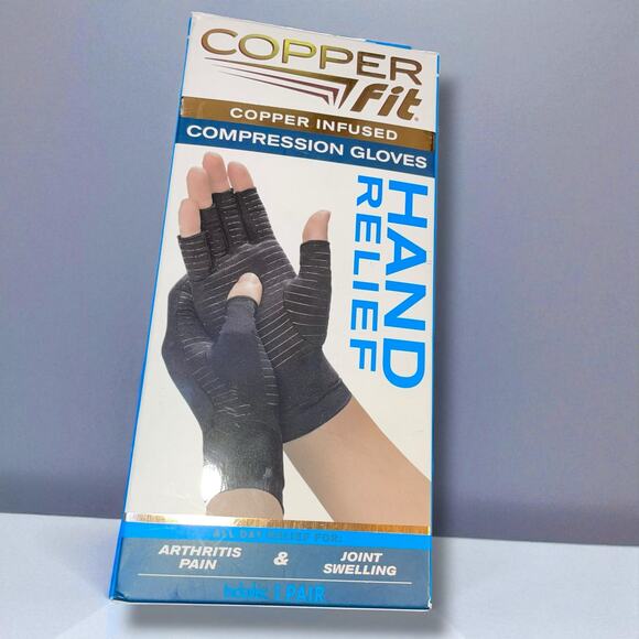 Copper Fit Infused Compression Gloves Hand Relief S/M Arthritis Pain Unisex - Picture 1 of 11
